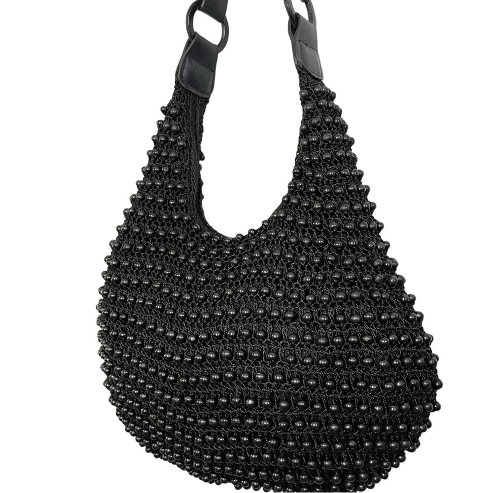 Black Beaded Shoulder Bag